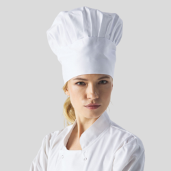 MI017 Cappello da Chef elasticizzato sul retro lavabile a 40°C 80% poliestere 20% cotone 205gr