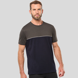 WK304 T-shirt unisex girocollo bicolore maniche corte lavabile a 60 °C 60% cotone 40% poliestere riciclato 190g/m² 