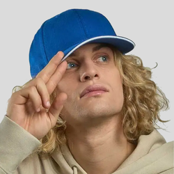 ATLISS Liberty Sandwich-S Cappello 6 pannelli visiera in contrasto chiusura con cinturino passante 80% cotone organico twill pesante spazzolato, 20% cotone riciclato