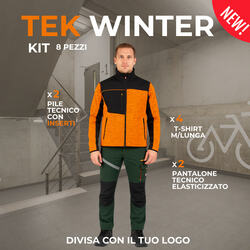 KIT TEK WINTER - 2 pantaloni NEXT 4W- 4 t-shirt manica lunga- 2 felpe TRAVEL con inserti soft-shell.