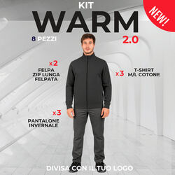 KIT WARM 2.0 - completo da lavoro invernale in KIT: 3 pantaloni invernali, 3 T-shirt, 2 felpe zip lunga