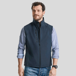 R141M Russell Gilet uomo softshell a tre strati con tasca frontale