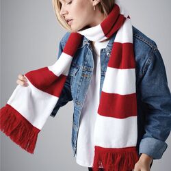 B479 Beechfield Beechfield Varsity Scarf Sciarpa bicolore con frange 100% poliacrilico