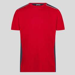 JN860 James & Nicholson T-shirt da lavoro bicolore lavabile a 60° misto poli/cotone