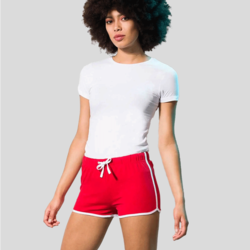 SK069 SkinniFit Pantalone corto da donna con dettagli in contrasto 100% cotone