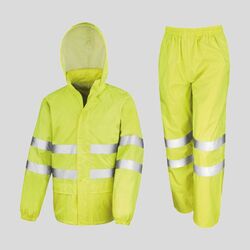 R216X Result Completo alta visibilità con giacca e pantalone impermeabile e antivento 100% poliestere rivestimento in PVC