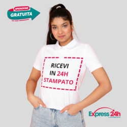 Maglietta Polo donna personalizzata Stampata Ricamata e Spedita in 24 ore