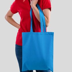 BS901 BlackSpider Shopper con manico lungo dimensione 38x42 cm in 100% cotone