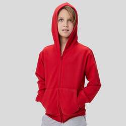 BSK304 BlackSpider Felpa zip lunga con cappuccio da bambino in french terry 80% cotone 20% poliestere 300 gr
