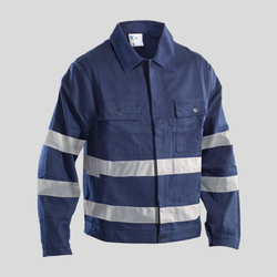 STX49 Giubbetto con bande rifrangenti e bottoni coperti EN ISO 13688 I cat. 100% cotone 260 gr