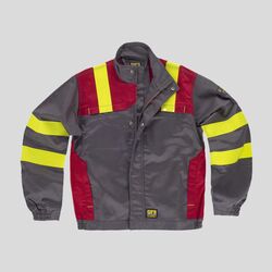 B1199 Giacca Multitasche con rifrangente termoadesiva gialla ignifuga 87% cotone + 12% nylon + 1% antistatico 260 gr/m2