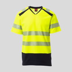 Way Payper T-shirt scollo a V bicolore in alta visibilità piquet 55% cotone 45% poliestere 160gr