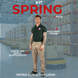 KIT  SPRING - Divisa da lavoro estiva in KIT 8 Articoli: 3xPantaloni Multitasche estivi stretch - 5xMaglietta Polo 