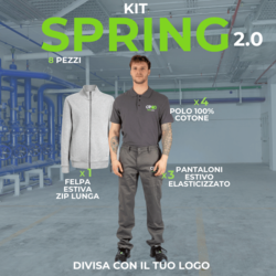 KIT SPRING 2.0 - Divisa da lavoro estiva in KIT 8 Articoli: 3xPantaloni Multitasche estivi stretch - 4xMaglietta Polo- 1xFelpa Leggera Full zip