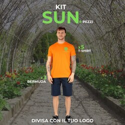 Kit SUN 5 Magliette Personalizzate + 3 Bermuda da Lavoro Estivi