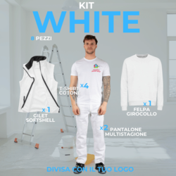 KIT WHITE - Divisa da lavoro bianca per imbianchino in KIT  8 Articoli
