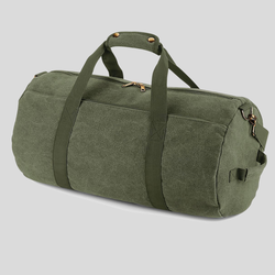 BG655 Vintage canvas barrel bag Borsone con chiusura a zip 100% Cotone Canvas lavato