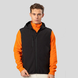 BS556 Gilet Softshell Leggero con Cappuccio