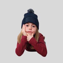 B443B Beechfield Berretto da bambino a maglia con pompon "Snowstar" 55% poliestere riciclato, 45% acrilico