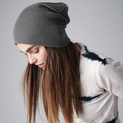 B461 Beechfield Berretto slouch invernale lungo maglia a costine 100% acrilico