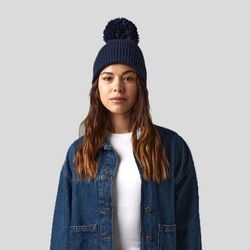 B382 Beechfield Berretto in maglia lavorato a costine con Pon pon 97% Acrilico, 2% Poliestere, 1% Elastan