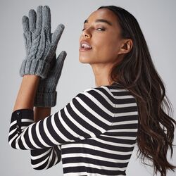 B497 Beechfield Guanti in maglia in filato pesante a trecce 100% Acrilico Soft-Touch