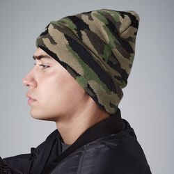 B419 Beechfield Berretto Camouflage con risvolto 100% acrilico Soft-Touch